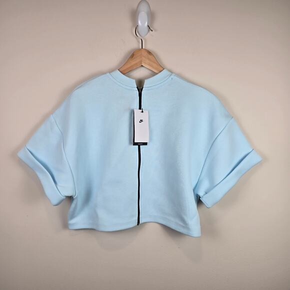 Nike Sportswear Tech Fleece Womens Size L Oversized Short-Sleeve Cropped Top - Picture 3 of 4